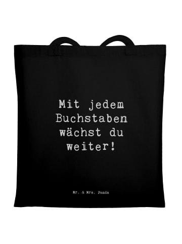 Mr. & Mrs. Panda Umhängetasche Spruch Schulanfang Inspiration mi... in Schwarz