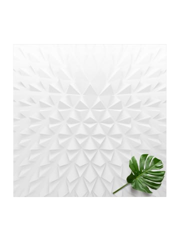 WALLART Vinyl-Teppich - Geometrisches Muster 3D Effekt in Weiß