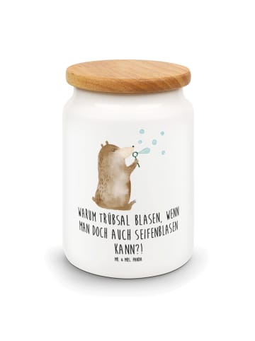 Mr. & Mrs. Panda Vorratsglas Bär Seifenblasen mit Spruch in Weiß