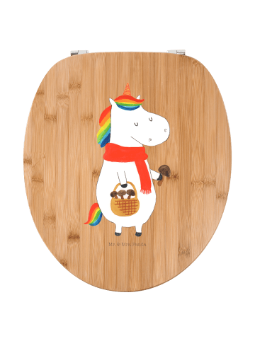 Mr. & Mrs. Panda Holz Toilettensitz Einhorn Pilz ohne Spruch in Braun