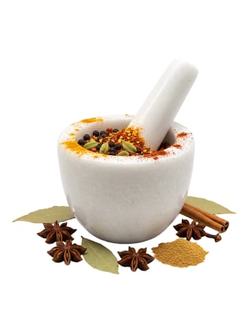 relaxdays Mörser mit Stößel in Weiß