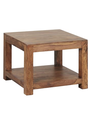KADIMA DESIGN Couchtisch Massivholz | Landhausstil, Ablagefach, Pflegeleicht in Braun