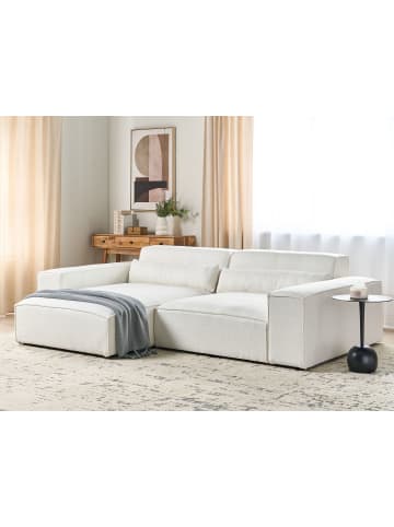 Beliani Ecksofa HELLNAR in Weiß - (W) 262 x (H) 70 x (L) 176 cm rechtsseitig