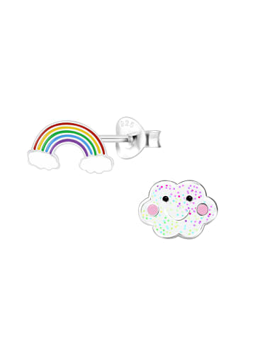 Alexander York Ohrstecker-Set WOLKE und REGENBOGEN, 4-tlg.