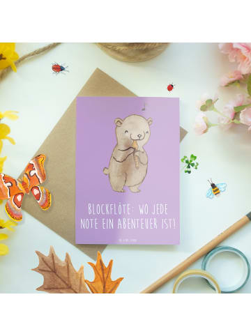 Mr. & Mrs. Panda Klappkarte Abenteuer Blockflöte mit Spruch in Lavendeltraum