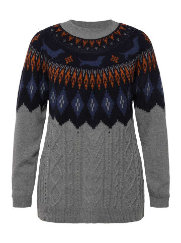 Ulla Popken Pullover in grau melange