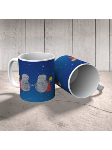 Mr. & Mrs. Panda Kaffeebecher Sternzeichen Zwilling ohne Spruch in Sternenhimmel Blau