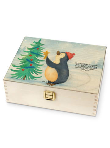 Mr. & Mrs. Panda Teebox Holz Pinguin Weihnachtsbaum Design mit S... in Weiß
