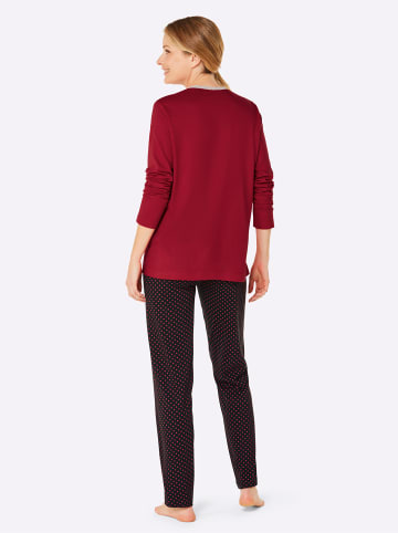 WITT WEIDEN Schlafanzug in rot-schwarz-bedruckt