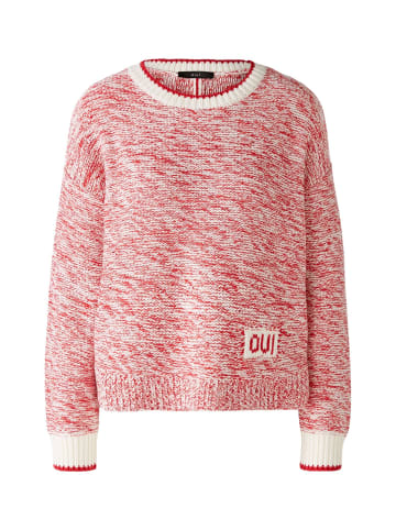 Oui Pullover Baumwollmischung in white red
