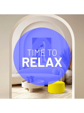 Lumaland Sitzsack-Hocker Pouf rund 50l gelb  gelb