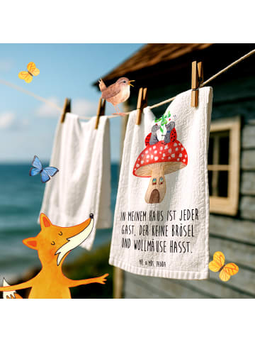 Mr. & Mrs. Panda Gästehandtücher Marienkäfer Fliegenpilz mit Spruch in Weiß