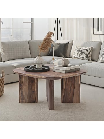 FineBuy Couchtisch in Braun / Sheesham / 60x60x33