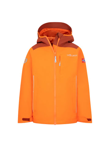 Trollkids Regenjacke "Bergen" in Hellorange/Rotbraun