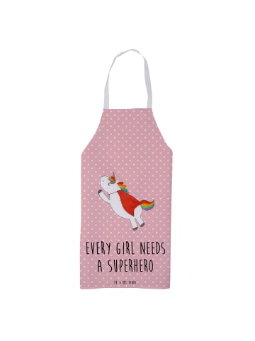 Mr. & Mrs. Panda Kellner-Schürze Einhorn Super mit Spruch in Rot Pastell