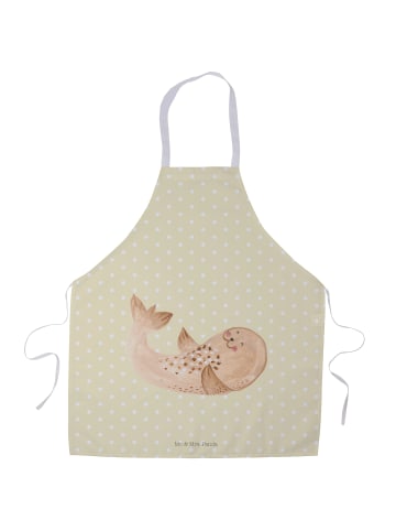 Mr. & Mrs. Panda Schürze Robbe Liegen ohne Spruch in Gelb Pastell