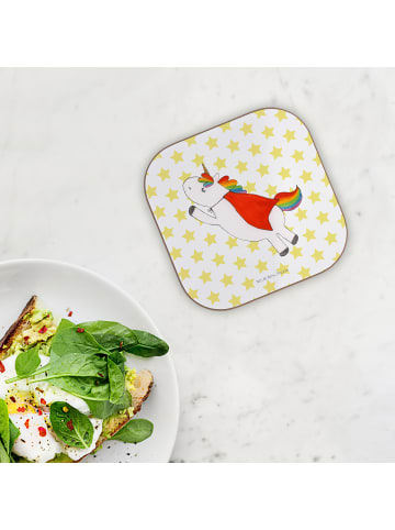 Mr. & Mrs. Panda Untersetzer für Gläser Einhorn Super ohne Spruch in Weiß