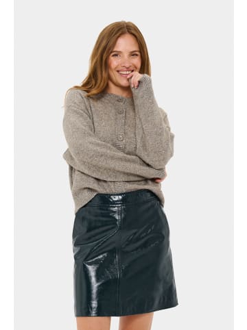 SAINT TROPEZ Strickjacke NovaSZ Lockere Passform in Pine Bark Melange