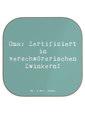 Mr. & Mrs. Panda Untersetzer Spruch Oma Zwinkern mit Spruch in Meeresbrise