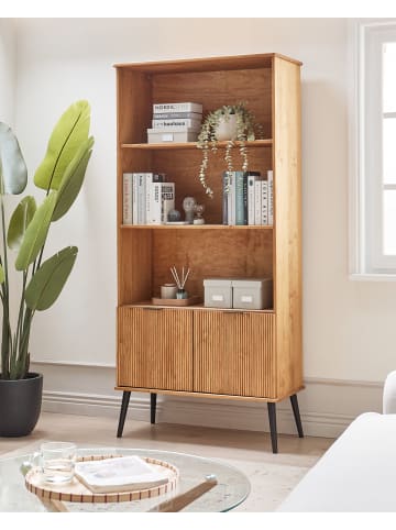 Beliani Bücherregal TIMMINS in Braun - (W) 90 x (H) 190 x (L) 39 cm