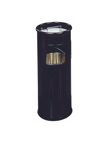 Durable Papierkorb Metall mit Ascher rund 17+2l schwarz