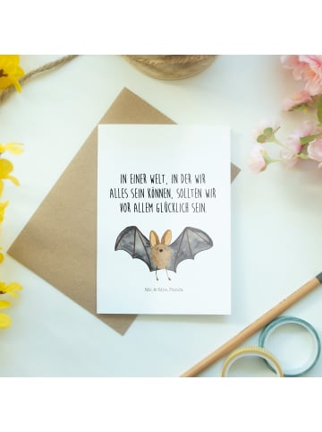 Mr. & Mrs. Panda babykarte Fledermaus Flügel mit Spruch in Weiß