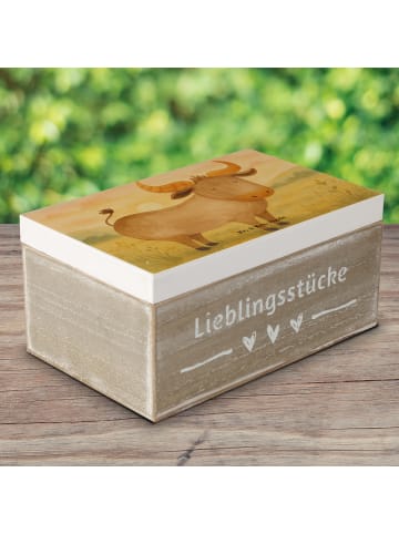 Mr. & Mrs. Panda Holzkiste Sternzeichen Stier Design ohne Spruch in Weiß