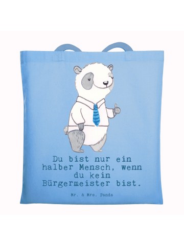 Mr. & Mrs. Panda Tragetasche Bürgermeister Herz mit Spruch in Sky Blue