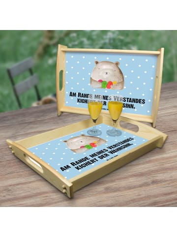 Mr. & Mrs. Panda betttablett Bär Gefühl mit Spruch in Blau Pastell