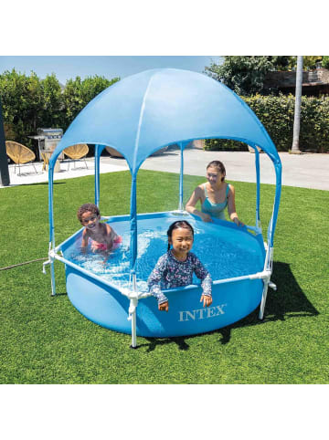 Intex Metal Frame Pool mit Überdachung (183x38cm) in blau