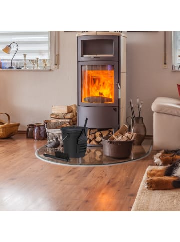 relaxdays 3tlg. Ascheeimer Set in Schwarz