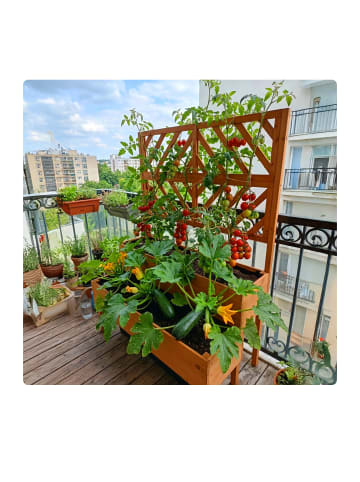 relaxdays Blumenkasten mit Spalier in Orange - (B)109 x (H)135 x (T)62 cm