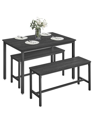 VASAGLE 3tlg. Set: Essgruppe in Braun - (B)110 x (H)75 x (T)70cm