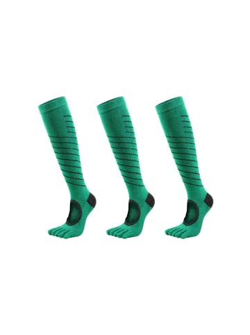 MUNADUNA 3er-Pack Yoga-Kniestrümpfe mit offenem Spann - Anti-Rutsch - in Grün