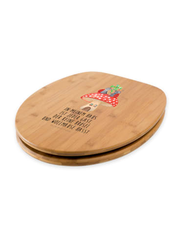Mr. & Mrs. Panda Toilettendeckel Marienkäfer Fliegenpilz mit Spruch in Braun