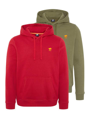 Polo Sylt Sweatshirt / Hoodie Basic in Dunkelgrün / rot