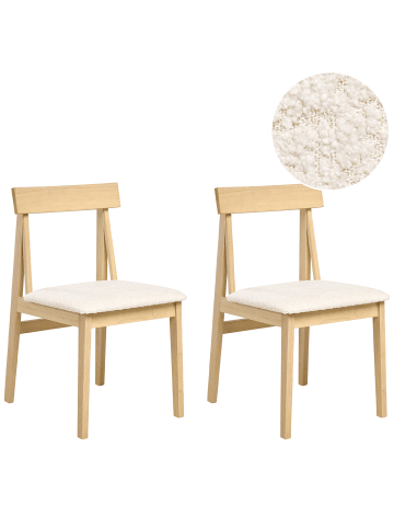 Beliani 2er-Set Esszimmerstuhl ISLE in Beige/Braun