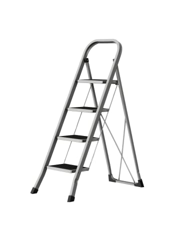 SONGMICS Trittleiter Brody in Grau - (B)45 x (H)127 x (T)89 cm