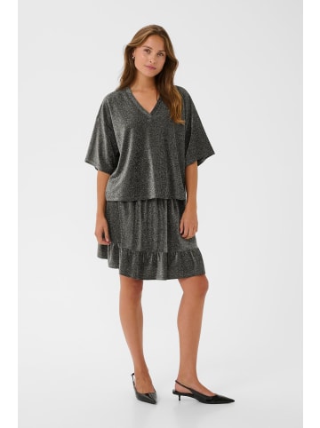 Kaffe T-shirt KArita Oversize fit in Silver Metallic Glitter