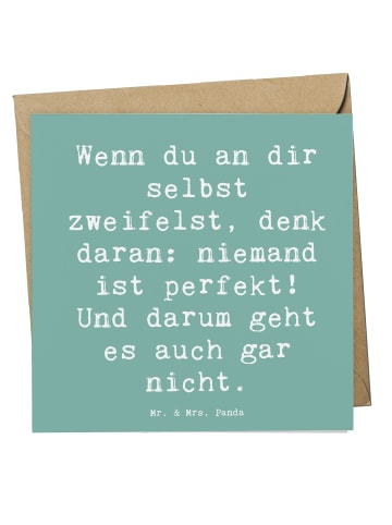 Mr. & Mrs. Panda Grußkarte Spruch Zweifel an sich selbst mit Spruch in Meeresbrise