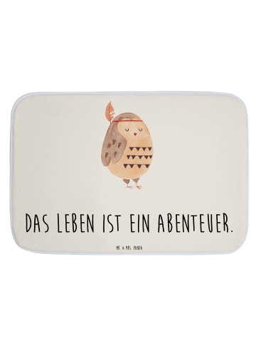 Mr. & Mrs. Panda Badematte Eule Federschmuck mit Spruch in Weiß