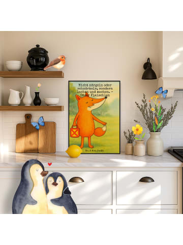 Mr. & Mrs. Panda Poster Fuchs Laterne Design mit Spruch in Weiß