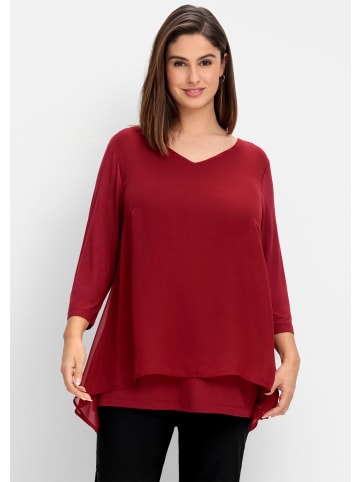 sheego 3/4-Arm-Shirt in rubinrot