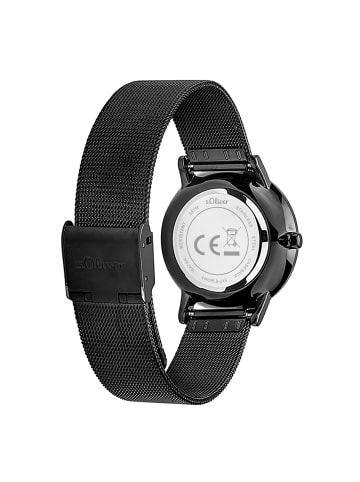 s.Oliver Armbanduhr Modern Basics in schwarz