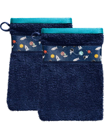 Erwin Müller Frottier Waschhandschuh 2er-Pack Space in dunkelblau