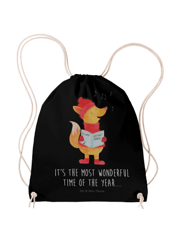 Mr. & Mrs. Panda Stoffbeutel Fuchs Sänger mit Spruch in Schwarz