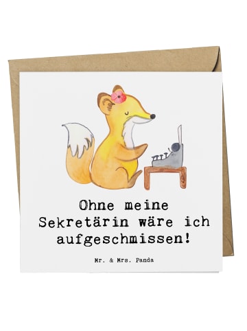 Mr. & Mrs. Panda Deluxe Karte Sekretärin Helfer mit Spruch in Weiß