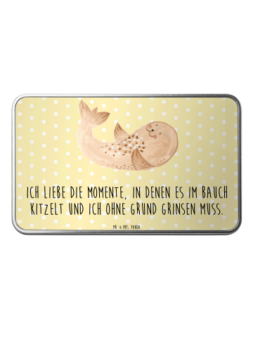 Mr. & Mrs. Panda Kaffeedose Robbe Liegen mit Spruch in Gelb Pastell