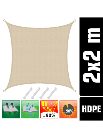 AMANKA Sonnensegel Red Sands 200 x 200 cm in beige