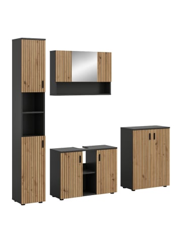 ebuy24 Badmöbelset Mone (4-teilig) Eiche 200 x 30 cm